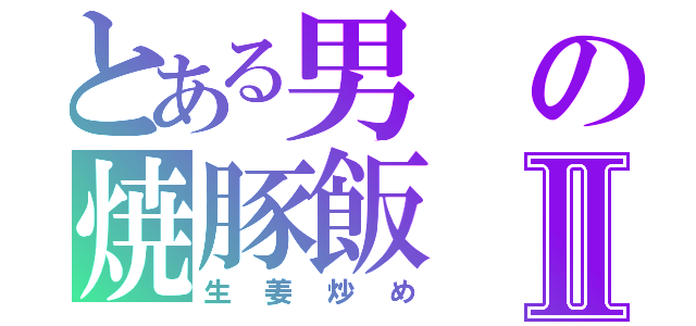 とある男の焼豚飯Ⅱ（生姜炒め）