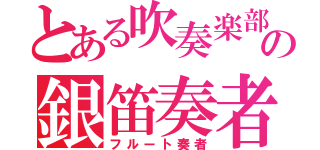 とある吹奏楽部の銀笛奏者（フルート奏者）