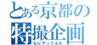 とある京都の特撮企画（なにやってるの）