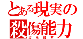 とある現実の殺傷能力（ぶち殺す）