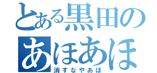 とある黒田のあほあほ（消すなやあほ）