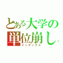 とある大学の単位崩し（インデックス）