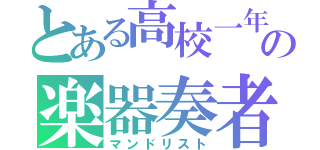 とある高校一年の楽器奏者（マンドリスト）