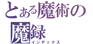 とある魔術の魔録（インデックス）