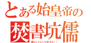 とある始皇帝の焚書坑儒（読んじゃぁいけません！！）