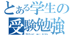 とある学生の受験勉強（すたでぃんぐ　ふぉー　えぐざん）