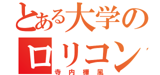 とある大学のロリコン君（寺内樺風）