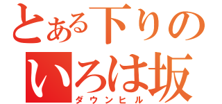 とある下りのいろは坂（ダウンヒル）