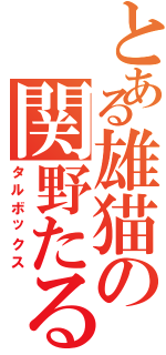 とある雄猫の関野たる（タルボックス）