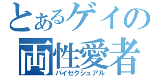 とあるゲイの両性愛者（バイセクシュアル）