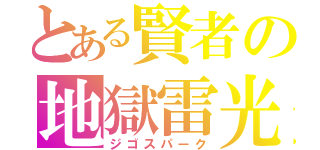 とある賢者の地獄雷光（ジゴスパーク）