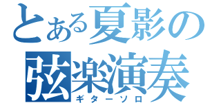 とある夏影の弦楽演奏（ギターソロ）