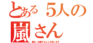 とある５人の嵐さん（嵐を一生愛することを誓います）