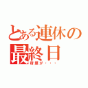 とある連休の最終日（宿題が・・・）