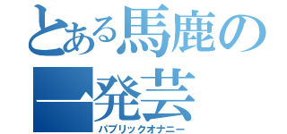 とある馬鹿の一発芸（パブリックオナニー）