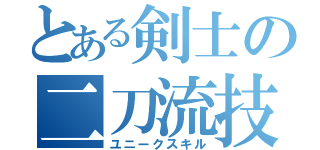 とある剣士の二刀流技（ユニークスキル）