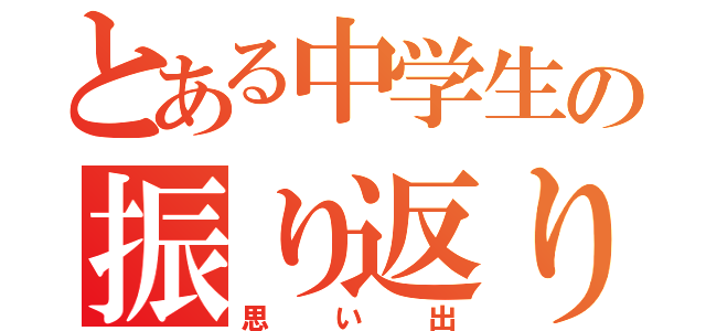 とある中学生の振り返り（思い出）