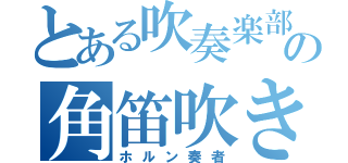 とある吹奏楽部の角笛吹き（ホルン奏者）