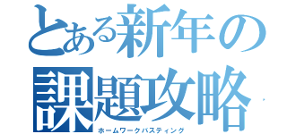 とある新年の課題攻略（ホームワークバスティング）