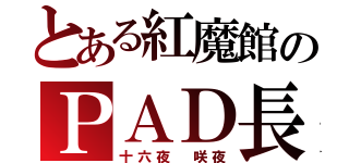 とある紅魔館のＰＡＤ長（十六夜　咲夜）