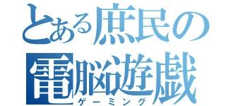 とある庶民の電脳遊戯（ゲーミング）