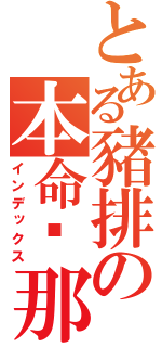 とある豬排の本命剎那（インデックス）