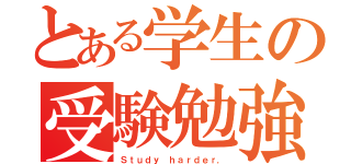 とある学生の受験勉強（Ｓｔｕｄｙ ｈａｒｄｅｒ．）