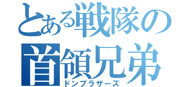 とある戦隊の首領兄弟（ドンブラザーズ）