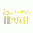 とあるハゲの日食反射（太陽拳）