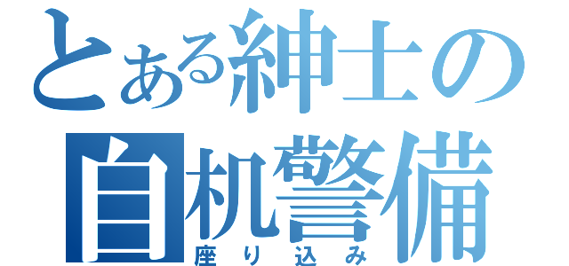 とある紳士の自机警備（座り込み）