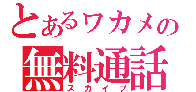 とあるヮカメの無料通話（スカイプ）