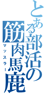 とある部活の筋肉馬鹿（マッスラー）