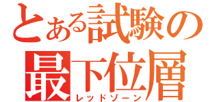 とある試験の最下位層（レッドゾーン）