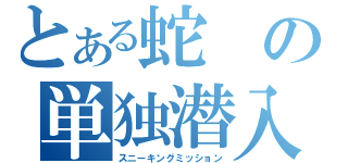 とある蛇の単独潜入（スニーキングミッション）