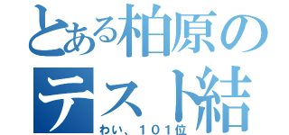 とある柏原のテスト結果（わい、１０１位）