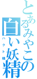 とあるみやこの白い妖精（ハクト様）