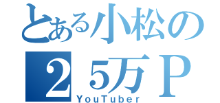 とある小松の２５万ＰＶ（ＹｏｕＴｕｂｅｒ）