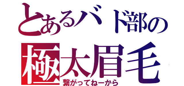 とあるバド部の極太眉毛（繋がってねーから）