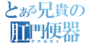 とある兄貴の肛門便器（アナルガイ）