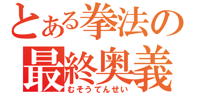 とある拳法の最終奥義（むそうてんせい）