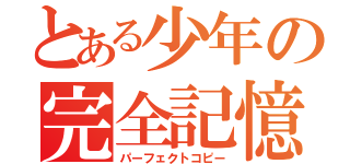 とある少年の完全記憶（パーフェクトコピー）