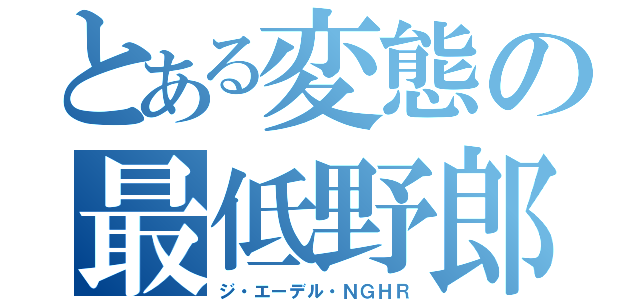 とある変態の最低野郎（ジ・エーデル・ＮＧＨＲ）