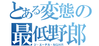 とある変態の最低野郎（ジ・エーデル・ＮＧＨＲ）