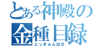 とある神殿の金種目録（とっきゅん出せ）