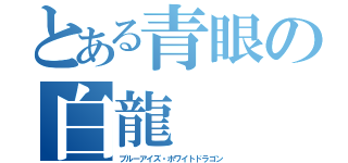 とある青眼の白龍（ブルーアイズ・ホワイトドラゴン）