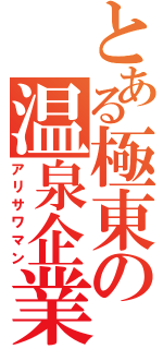 とある極東の温泉企業（アリサワマン）