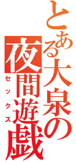 とある大泉の夜間遊戯（セックス）