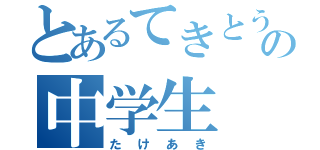 とあるてきとうの中学生（たけあき）