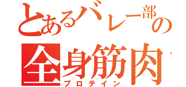 とあるバレー部の全身筋肉（プロテイン）