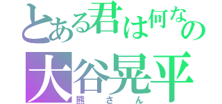 とある君は何なの大谷晃平（熊さん）